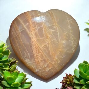 Peach Moonstone Heart Carving (15)‎